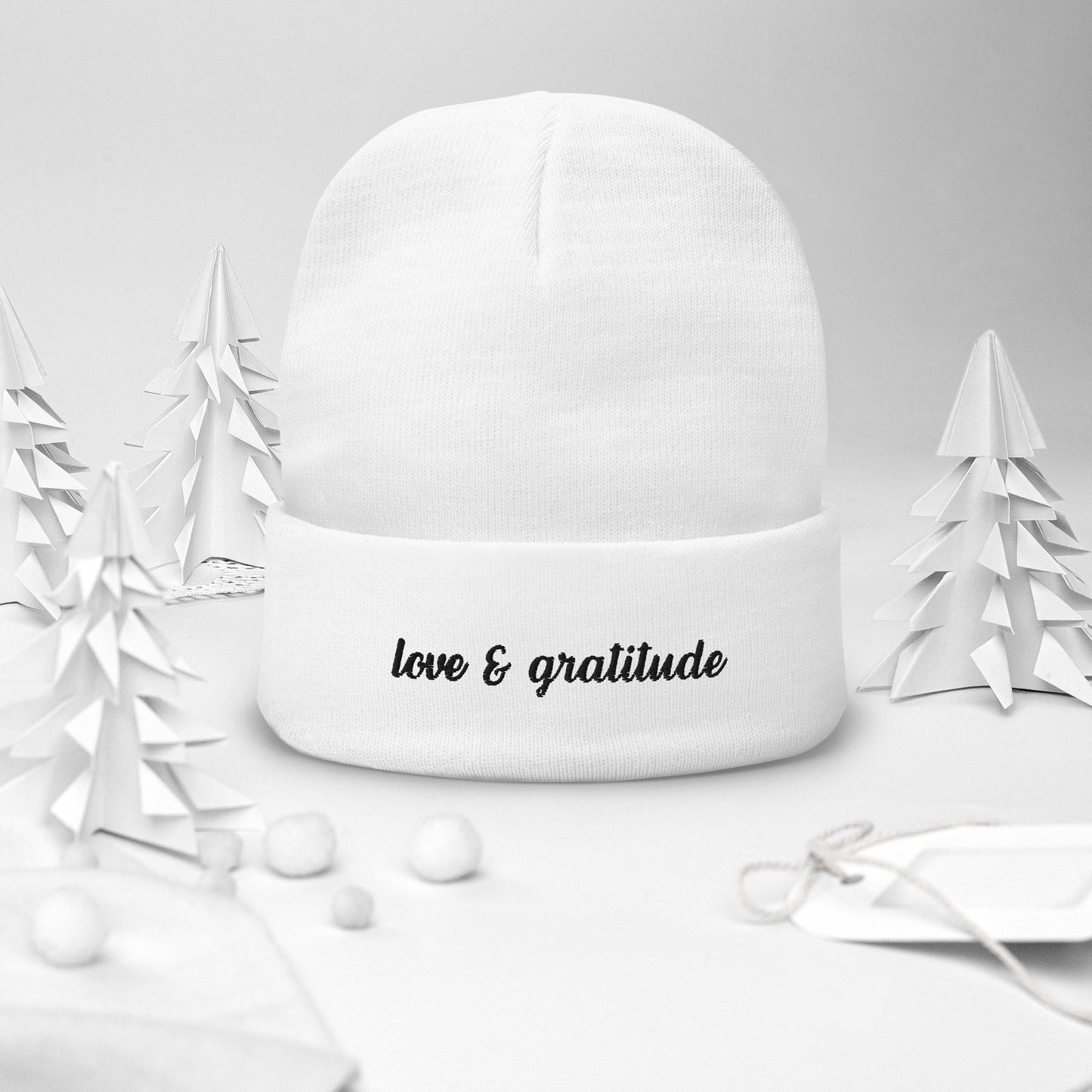 Love & Gratitude Embroidered Beanie