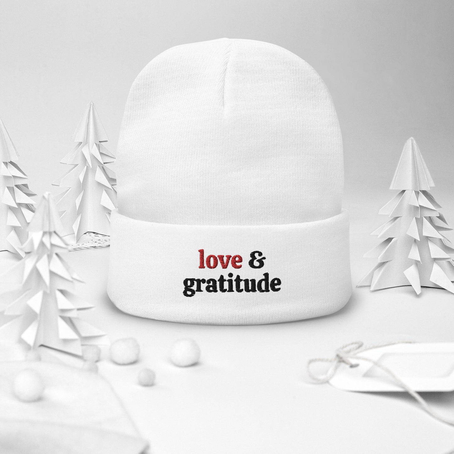 Love & Gratitude Embroidered Beanie
