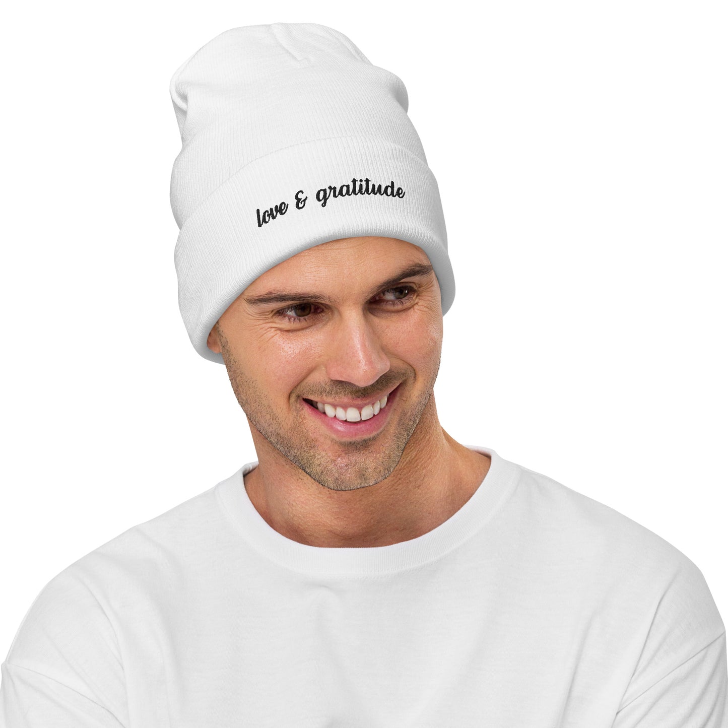 Love & Gratitude Embroidered Beanie