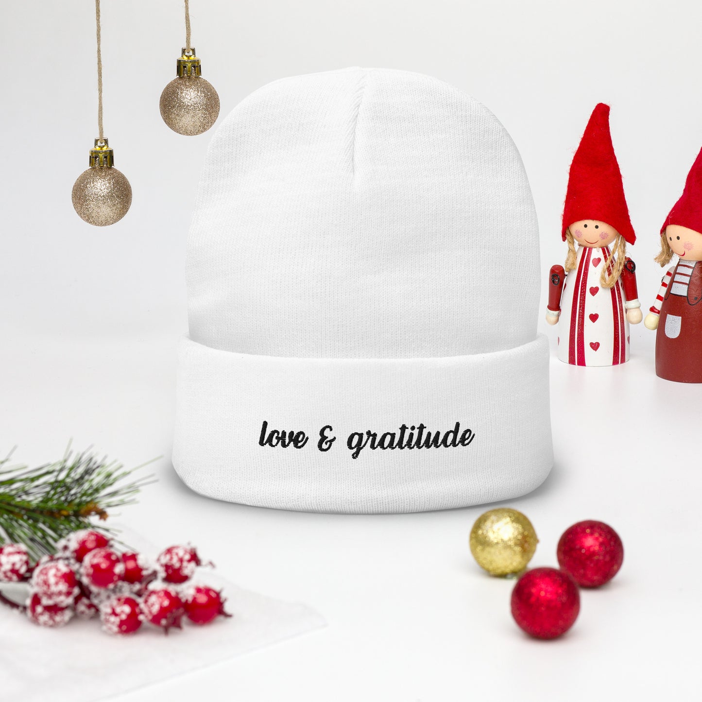 Love & Gratitude Embroidered Beanie
