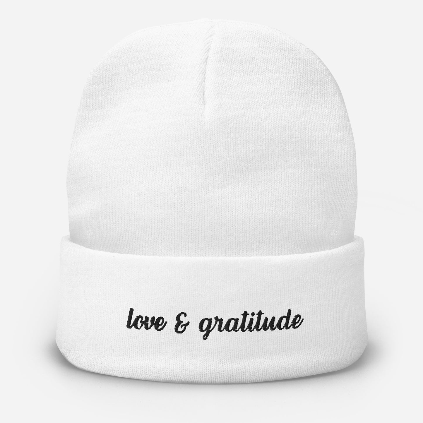 Love & Gratitude Embroidered Beanie