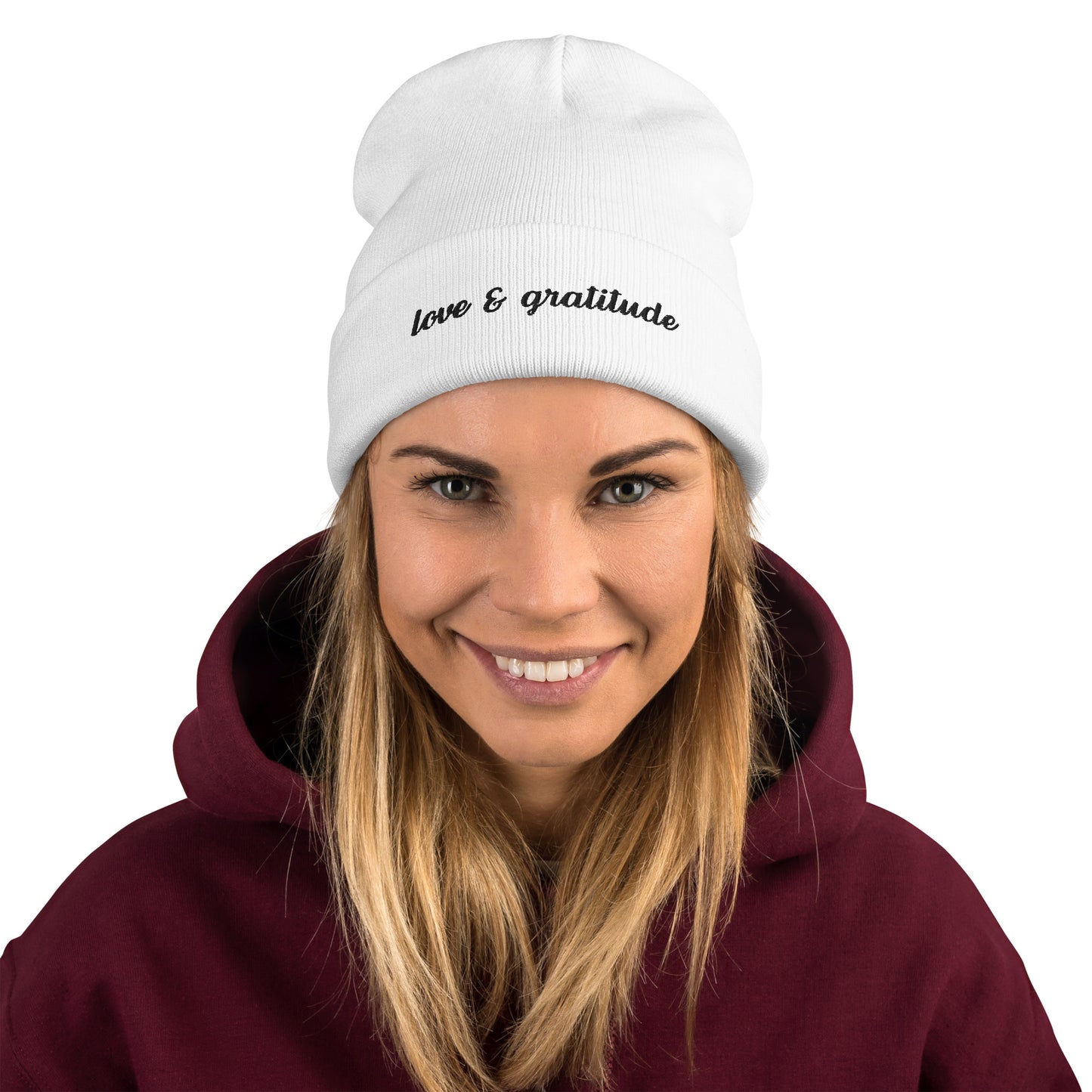 Love & Gratitude Embroidered Beanie