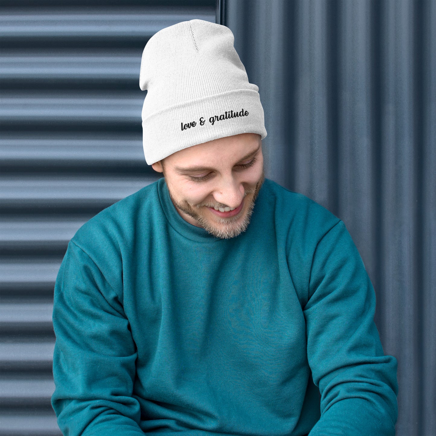 Love & Gratitude Embroidered Beanie