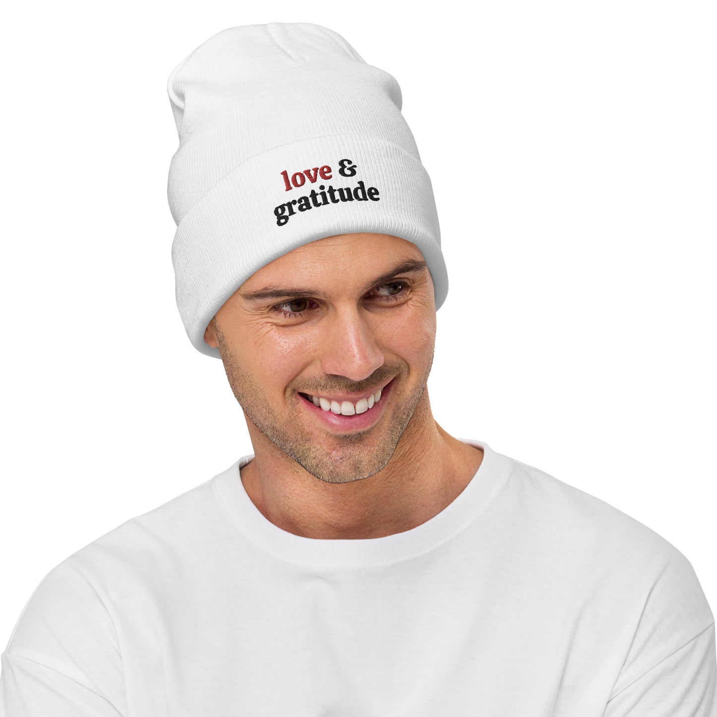 Love & Gratitude Embroidered Beanie