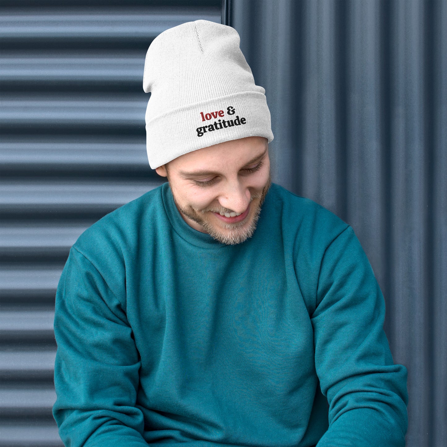 Love & Gratitude Embroidered Beanie