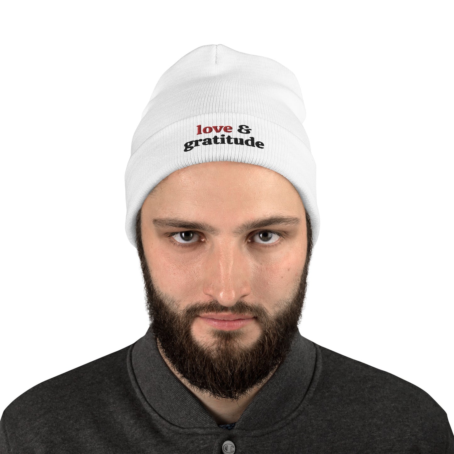 Love & Gratitude Embroidered Beanie