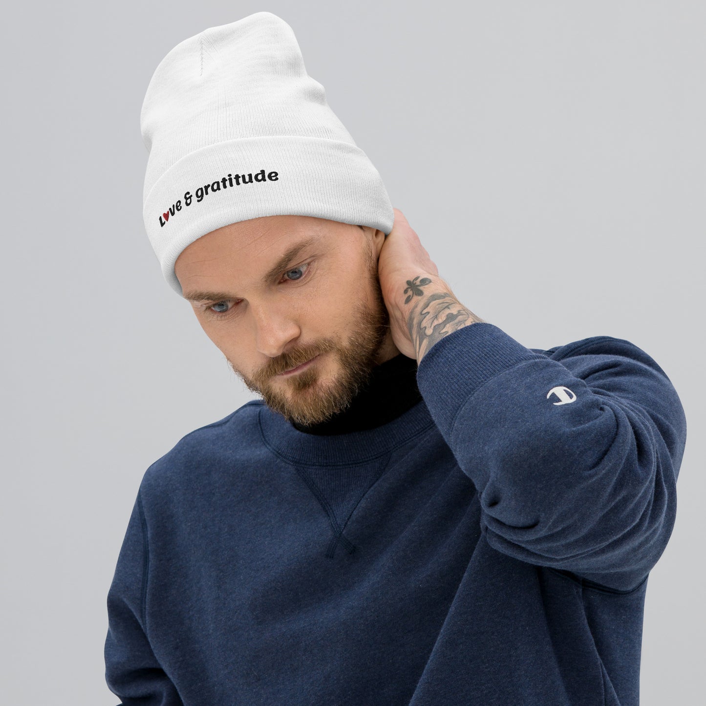 Love & Gratitude Embroidered Beanie