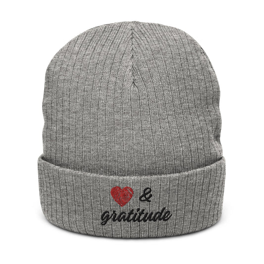 Love & Gratitude Ribbed knit beanie