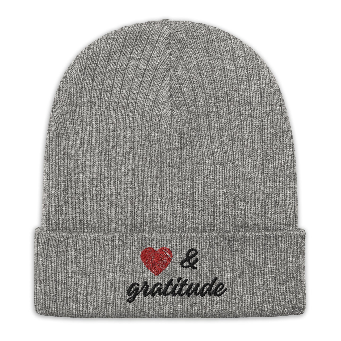 Love & Gratitude Ribbed knit beanie