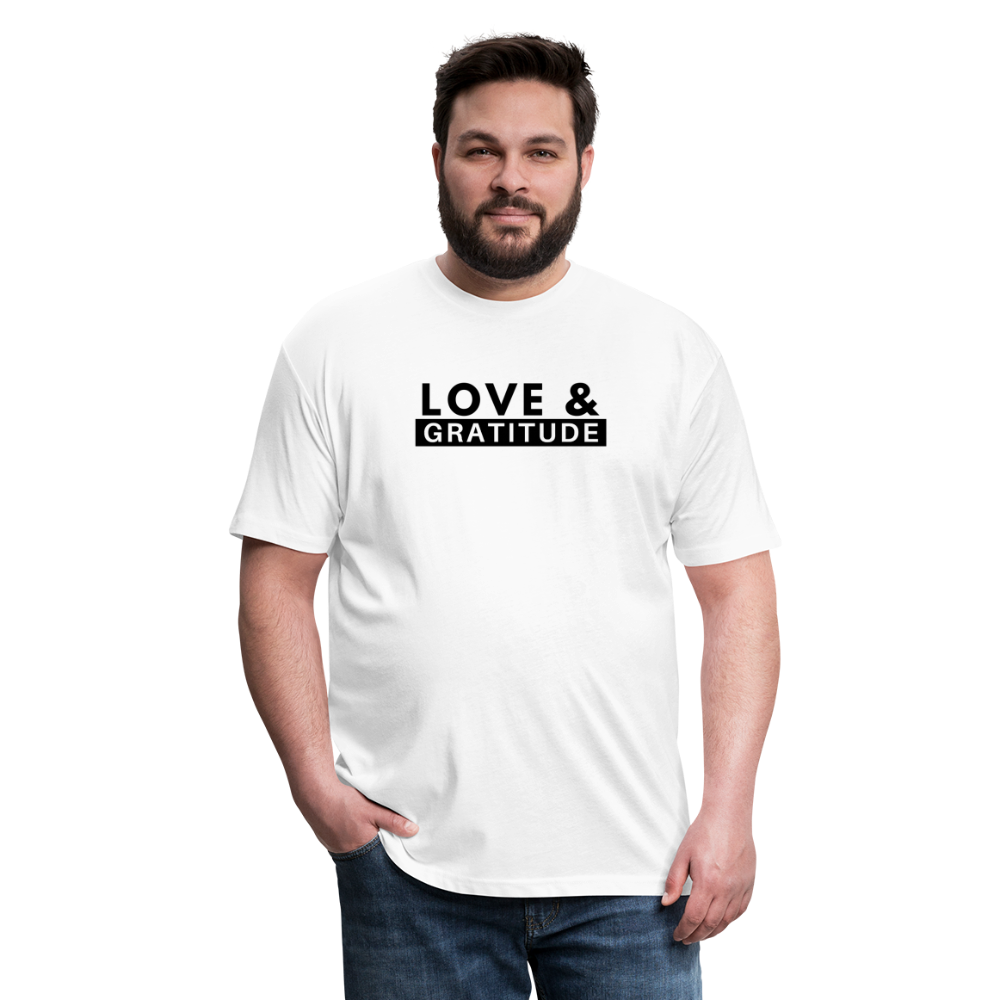 Love & Gratitude Fitted Cotton/Poly T-Shirt - white