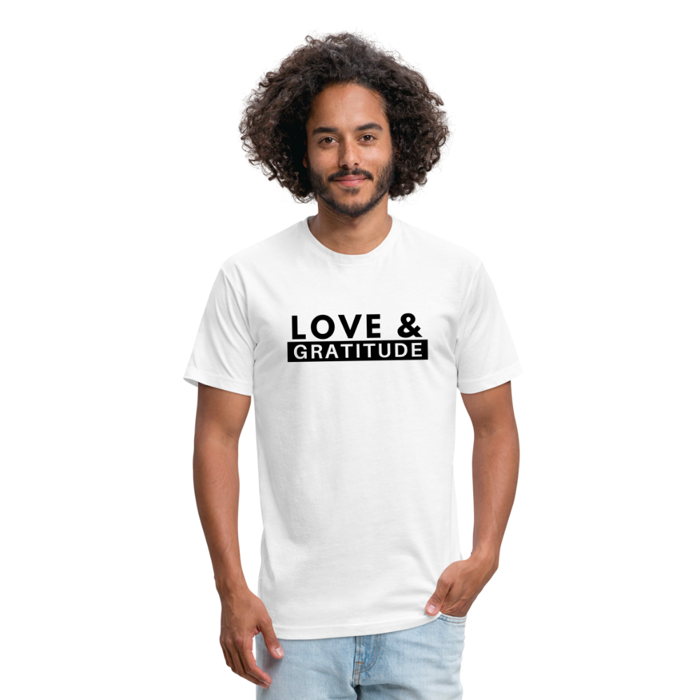 Love & Gratitude Fitted Cotton/Poly T-Shirt - white