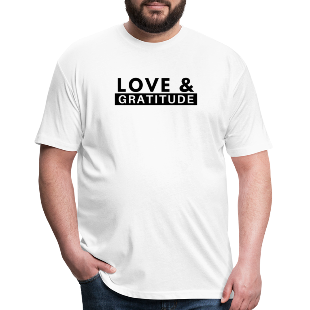 Love & Gratitude Fitted Cotton/Poly T-Shirt - white