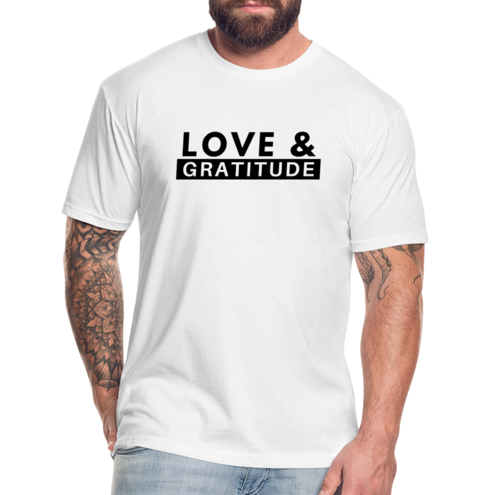 Love & Gratitude Fitted Cotton/Poly T-Shirt - white