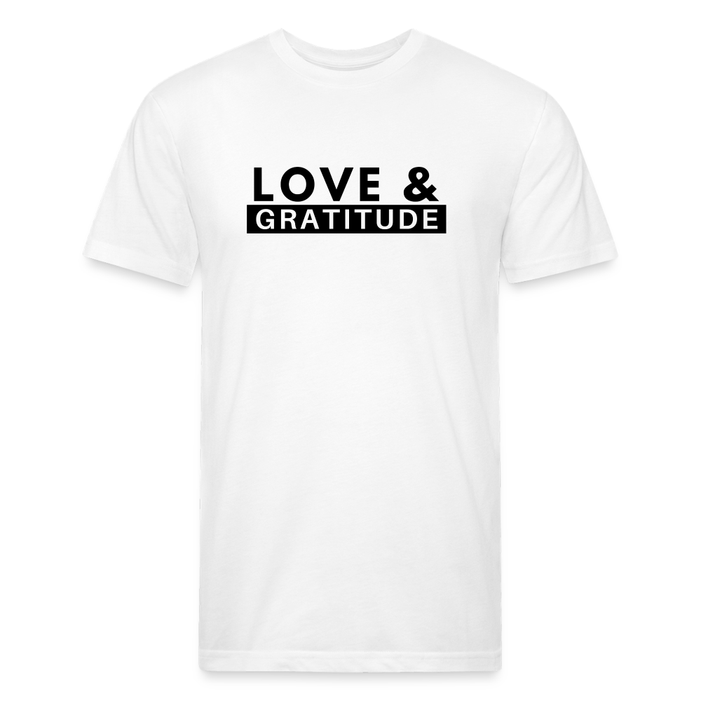 Love & Gratitude Fitted Cotton/Poly T-Shirt - white