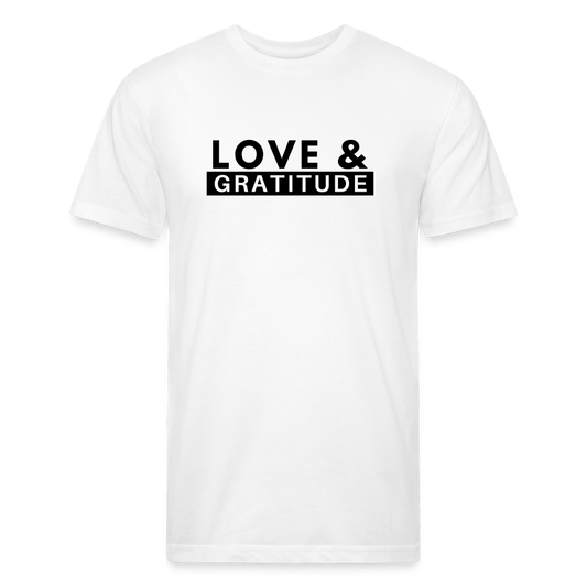 Love & Gratitude Fitted Cotton/Poly T-Shirt - white