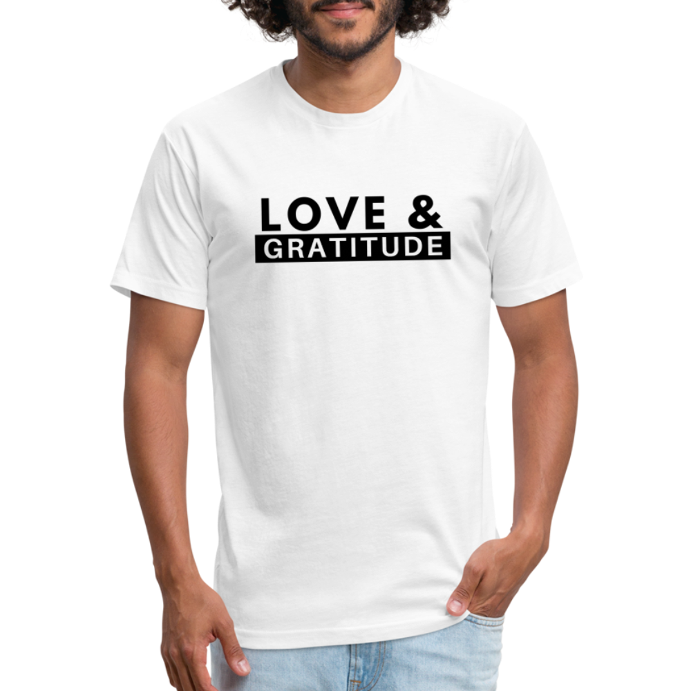 Love & Gratitude Fitted Cotton/Poly T-Shirt - white