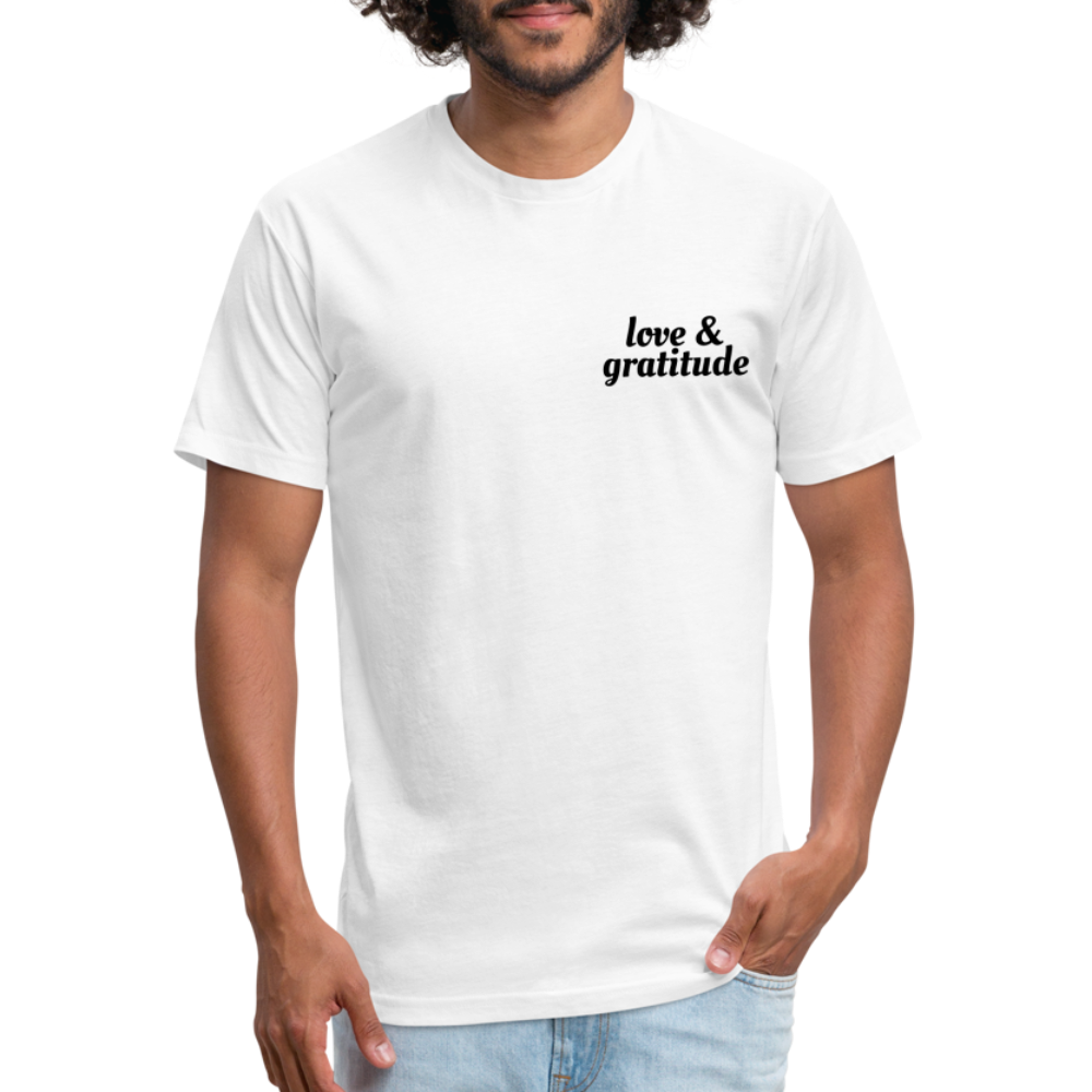 Love & Gratitude Fitted Cotton/Poly T-Shirt - white