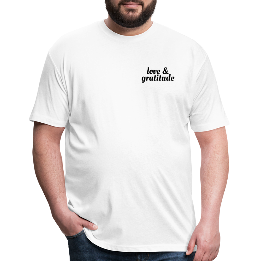 Love & Gratitude Fitted Cotton/Poly T-Shirt - white
