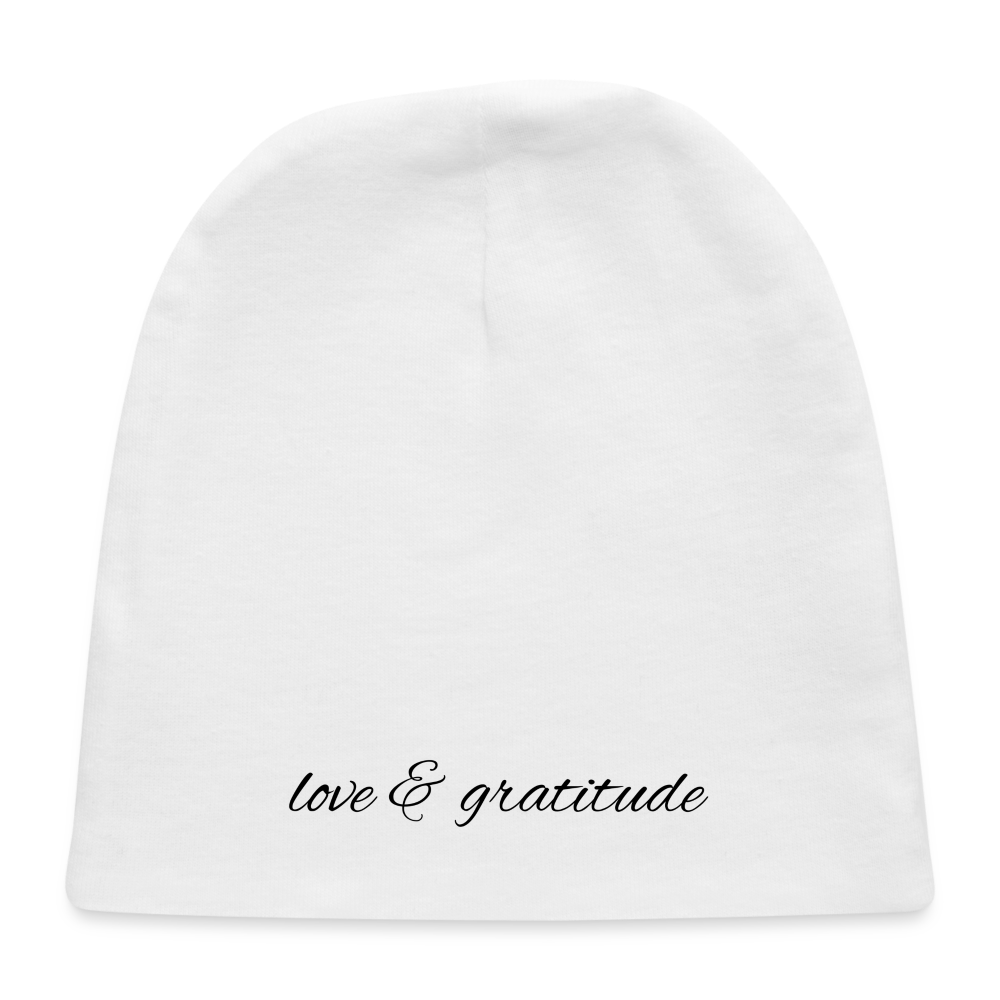 Love & Gratitude Baby Cap - white
