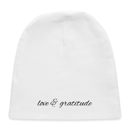 Love & Gratitude Baby Cap - white