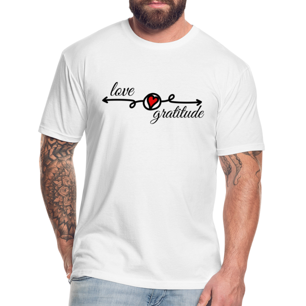 Love Gratitude Fitted Cotton/Poly T-Shirt - white