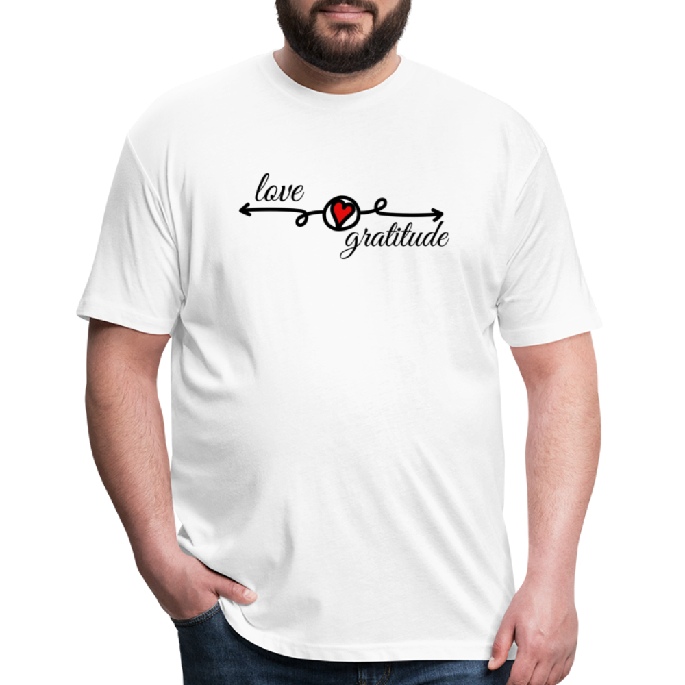 Love Gratitude Fitted Cotton/Poly T-Shirt - white