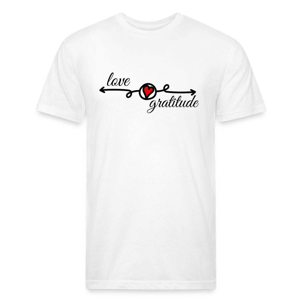 Love Gratitude Fitted Cotton/Poly T-Shirt - white