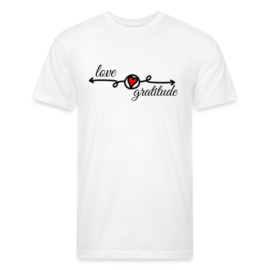 Love Gratitude Fitted Cotton/Poly T-Shirt - white