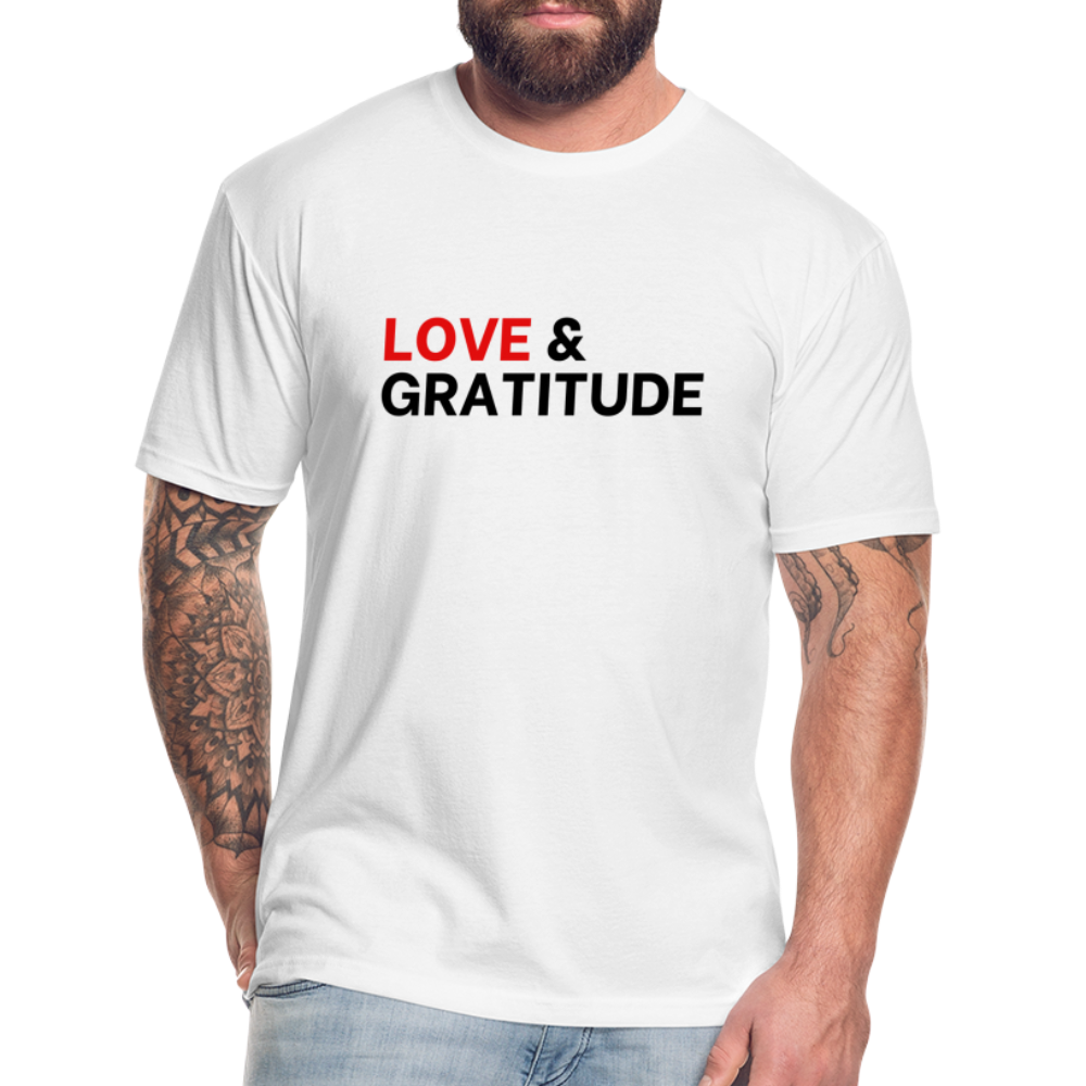 Love & Gratitude Fitted Cotton/Poly T-Shirt - white