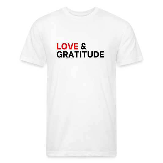 Love & Gratitude Fitted Cotton/Poly T-Shirt - white