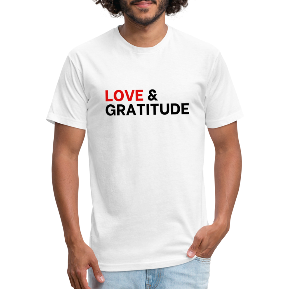 Love & Gratitude Fitted Cotton/Poly T-Shirt - white