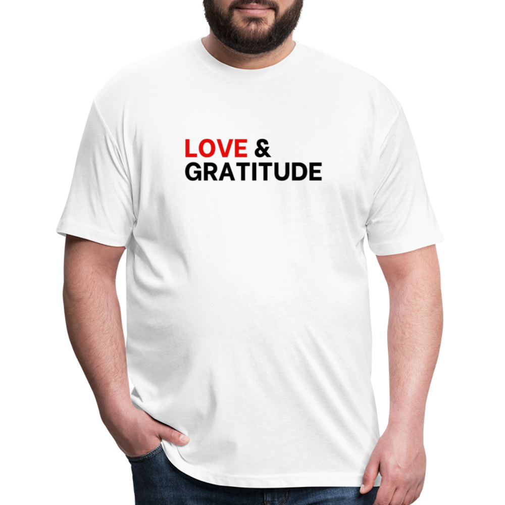 Love & Gratitude Fitted Cotton/Poly T-Shirt - white
