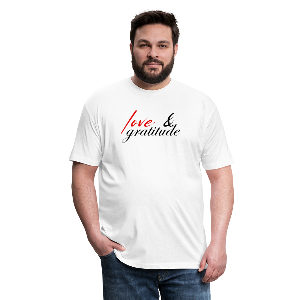 Love & Gratitude Fitted Cotton/Poly T-Shirt - white