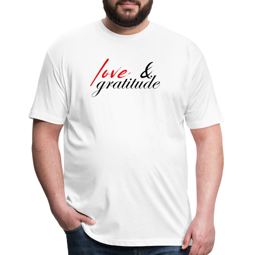 Love & Gratitude Fitted Cotton/Poly T-Shirt - white
