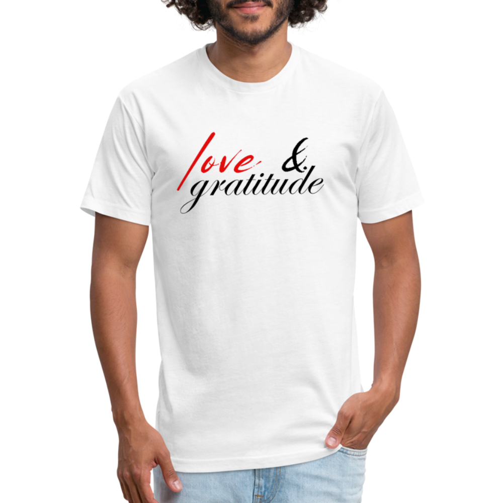 Love & Gratitude Fitted Cotton/Poly T-Shirt - white