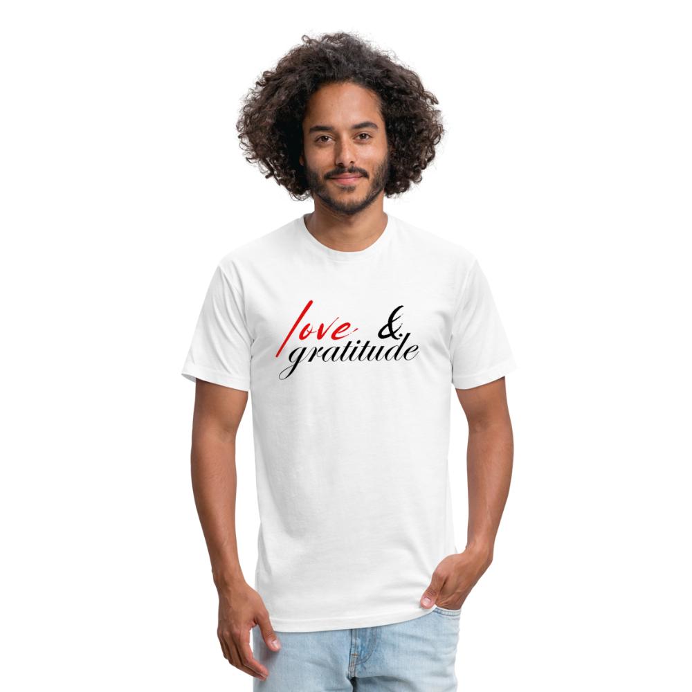 Love & Gratitude Fitted Cotton/Poly T-Shirt - white