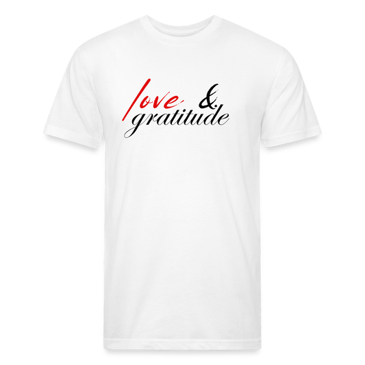 Love & Gratitude Fitted Cotton/Poly T-Shirt - white