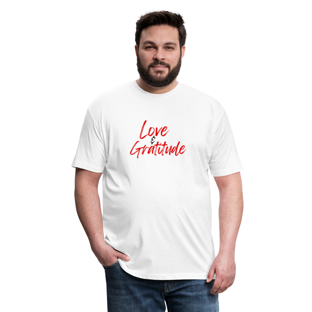 Love & Gratitude Fitted Cotton/Poly T-Shirt - white