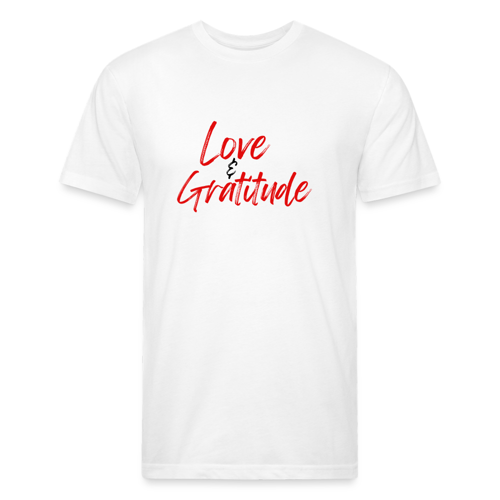Love & Gratitude Fitted Cotton/Poly T-Shirt - white