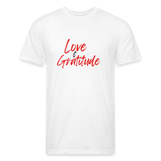 Love & Gratitude Fitted Cotton/Poly T-Shirt - white