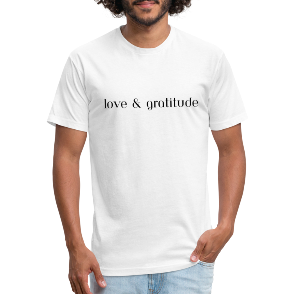 Love & Gratitude Fitted Cotton/Poly T-Shirt - white