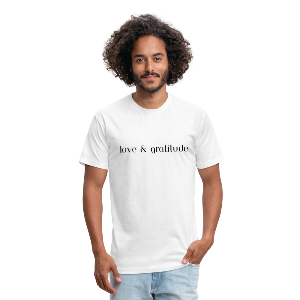 Love & Gratitude Fitted Cotton/Poly T-Shirt - white