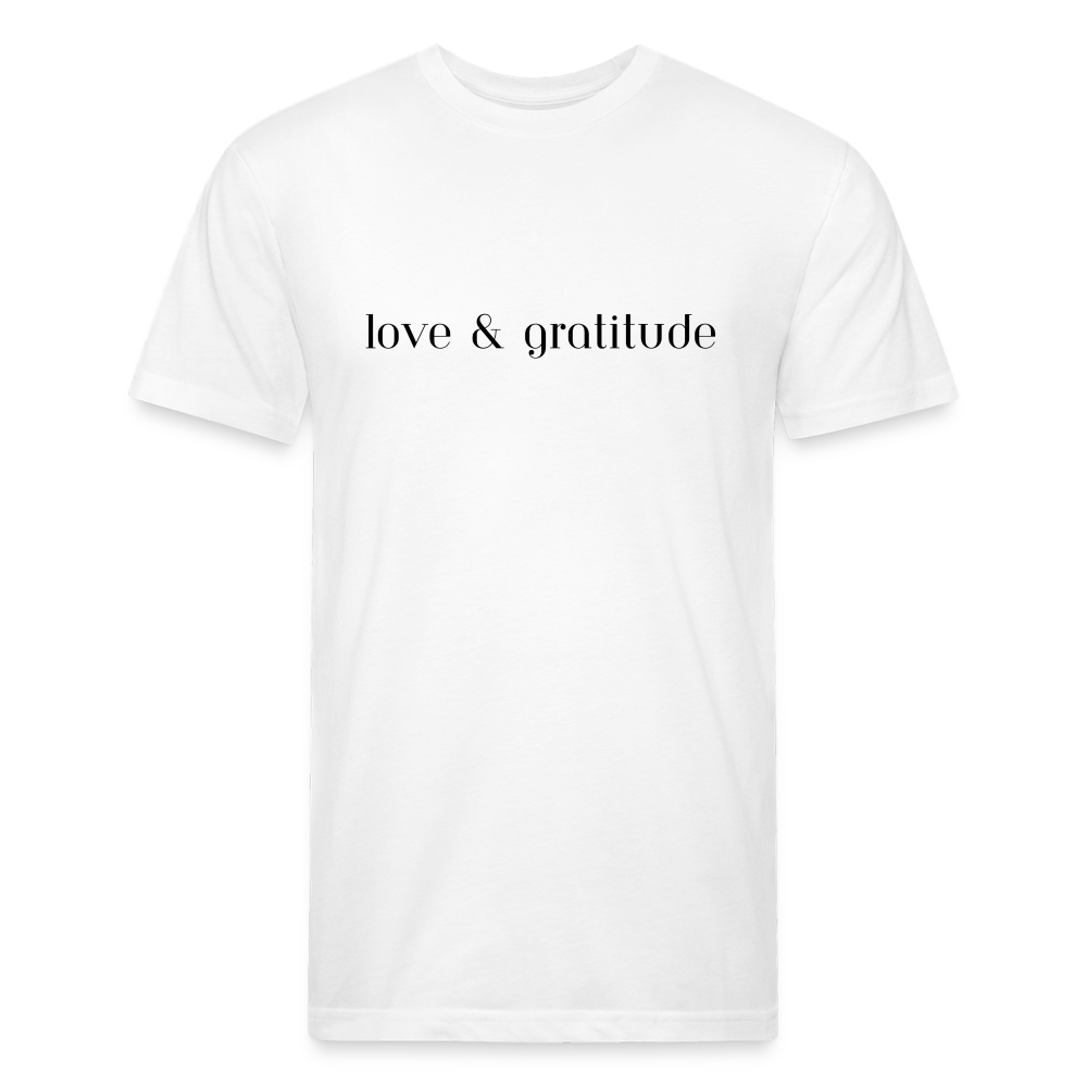 Love & Gratitude Fitted Cotton/Poly T-Shirt - white