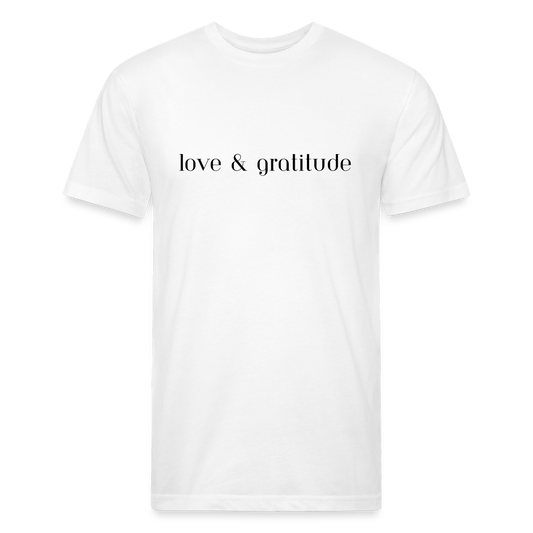 Love & Gratitude Fitted Cotton/Poly T-Shirt - white