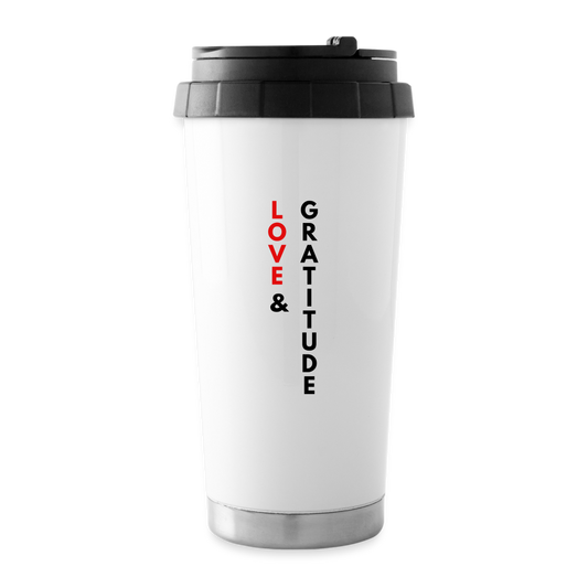 Love & Gratitude Travel Mug - white