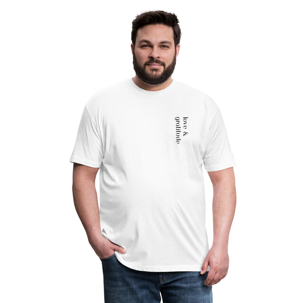Love & Gratitude Fitted Cotton/Poly T-Shirt by Next Level - white