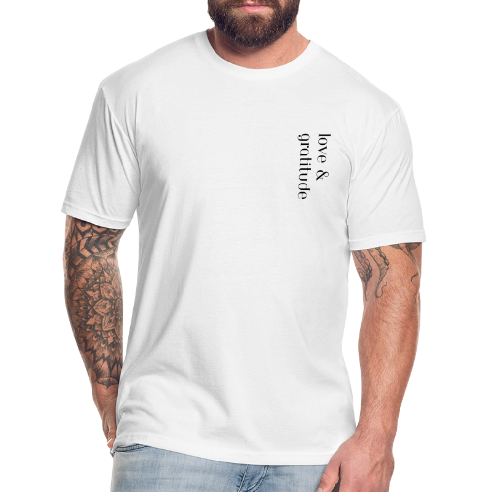 Love & Gratitude Fitted Cotton/Poly T-Shirt by Next Level - white