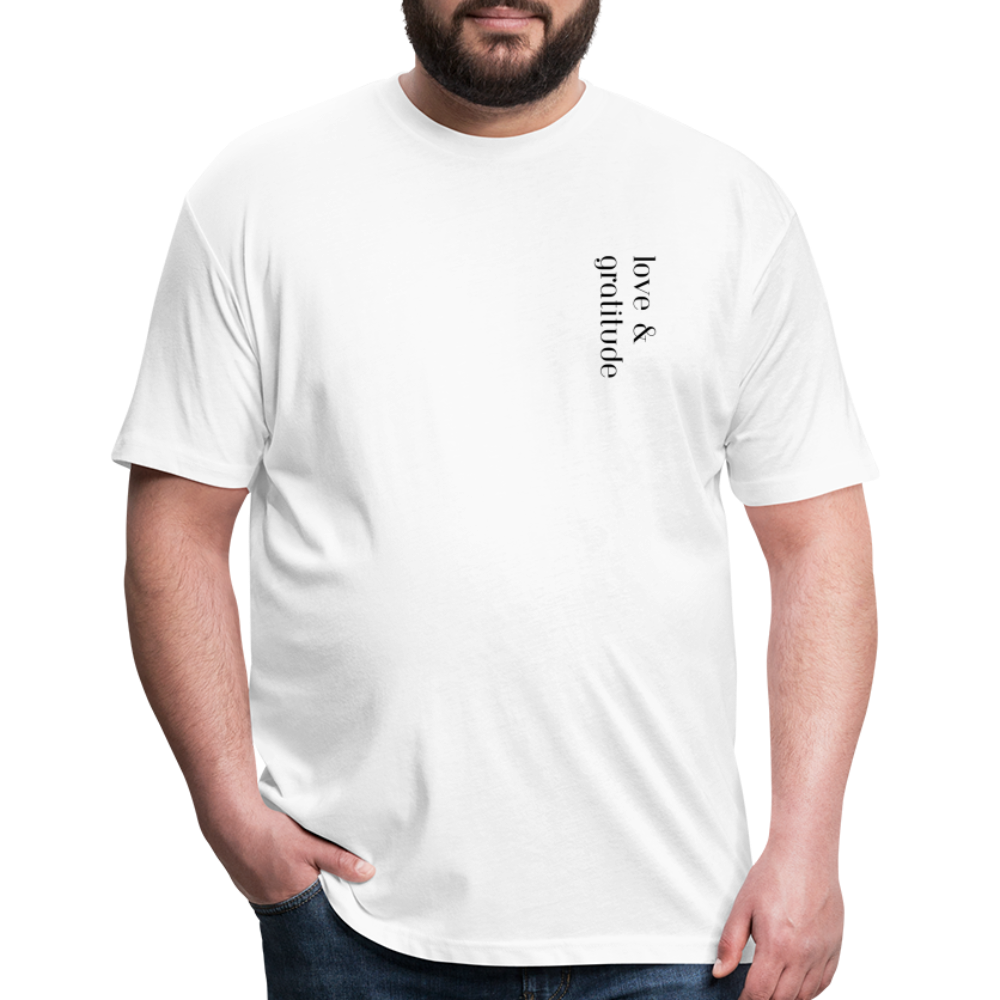 Love & Gratitude Fitted Cotton/Poly T-Shirt by Next Level - white