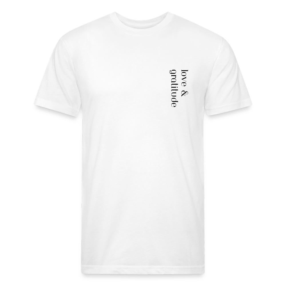 Love & Gratitude Fitted Cotton/Poly T-Shirt by Next Level - white