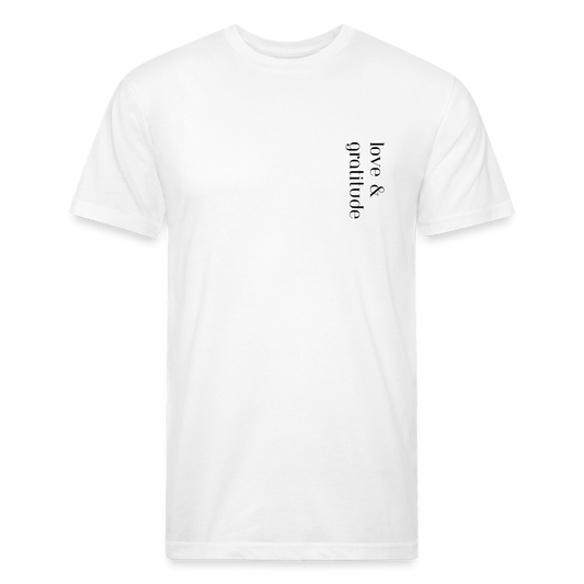 Love & Gratitude Fitted Cotton/Poly T-Shirt by Next Level - white